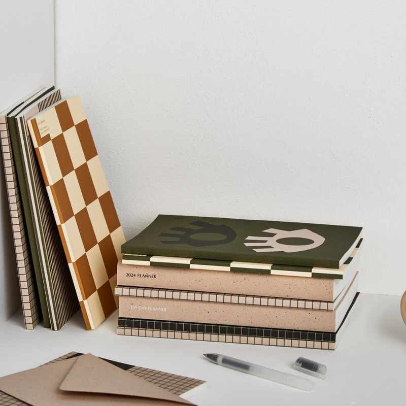 Checkerboard Ochre Notebook