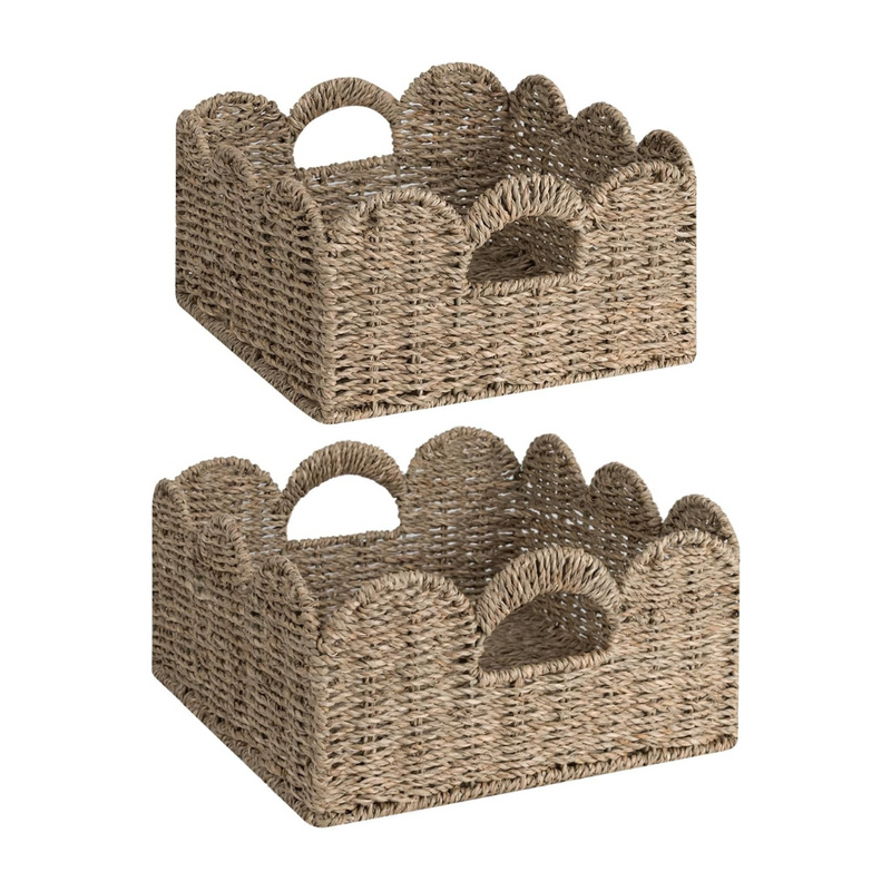 Scalloped Edge Baskets, Set of 2